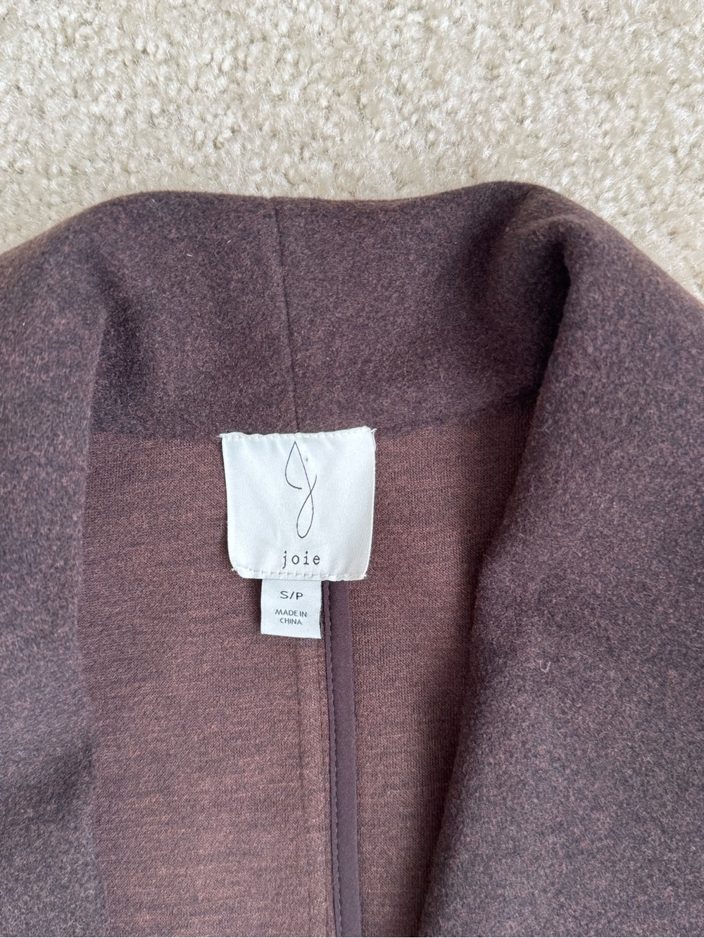 🔹 Joie Chocolate Brown Long Open-Front Coat Size Small - Worn Once - Picture 4 of 6